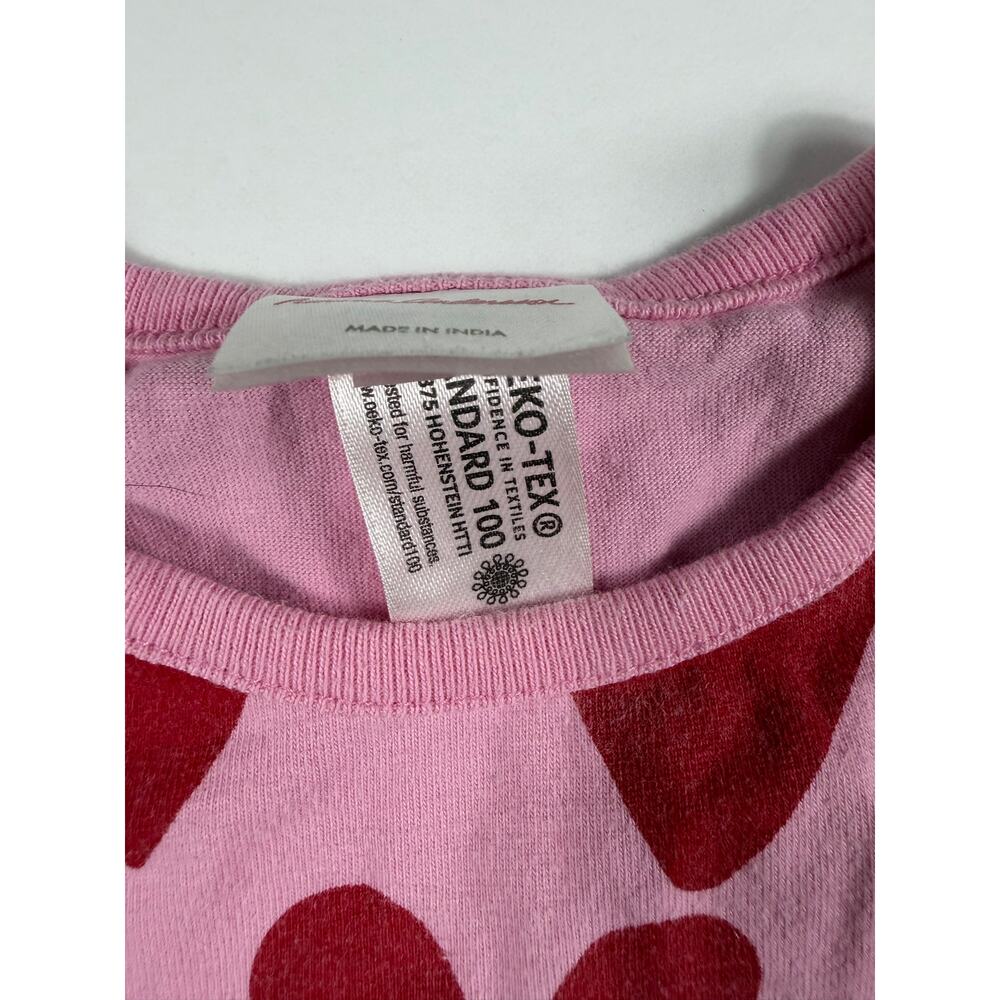 Hanna Andersson Hearts on Hearts Long Sleeve Pocket Dress Pink Red Size 3 - Picture 4 of 8